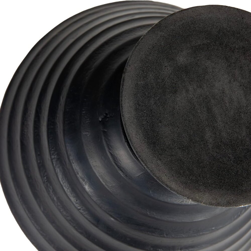 Boho Wood Pedestal Serving Bowl, Black Finish - Picture 6 of 7